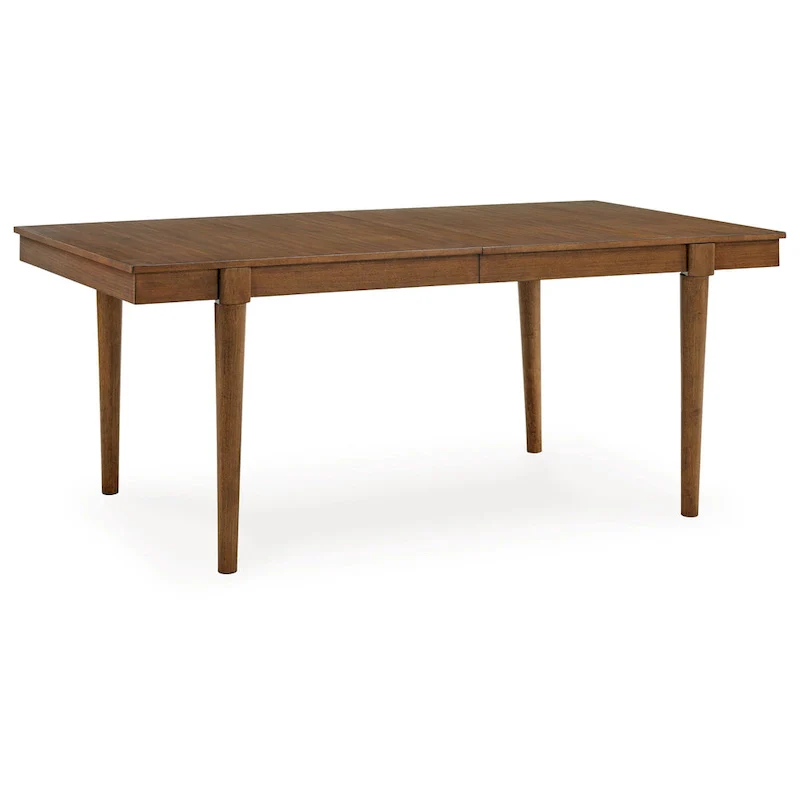 Jeyn Dining Table, Tapered Legs, Extendable 74-92 Inch Brown Hardwood