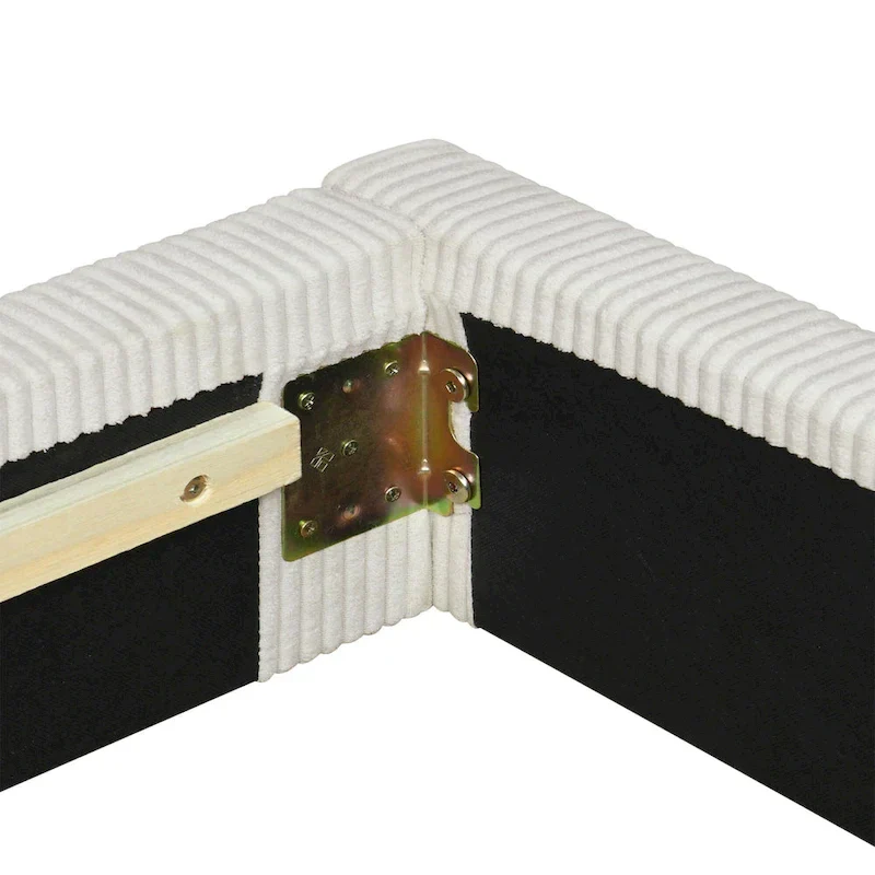 Full L-Shaped Daybed with Solid Frame