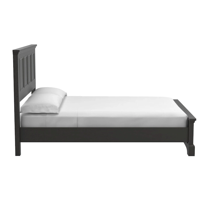 Farmhouse Basics Rustic Black Finish Panel Bed Set