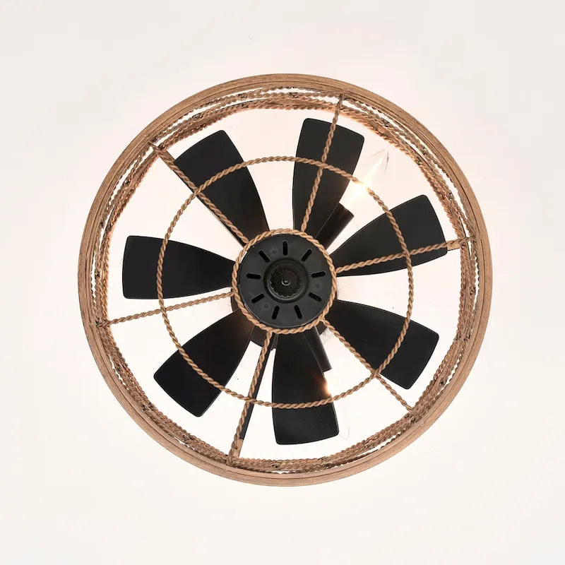 Marzell 16 Inch Modern Wood Grain Fandelier - N/A