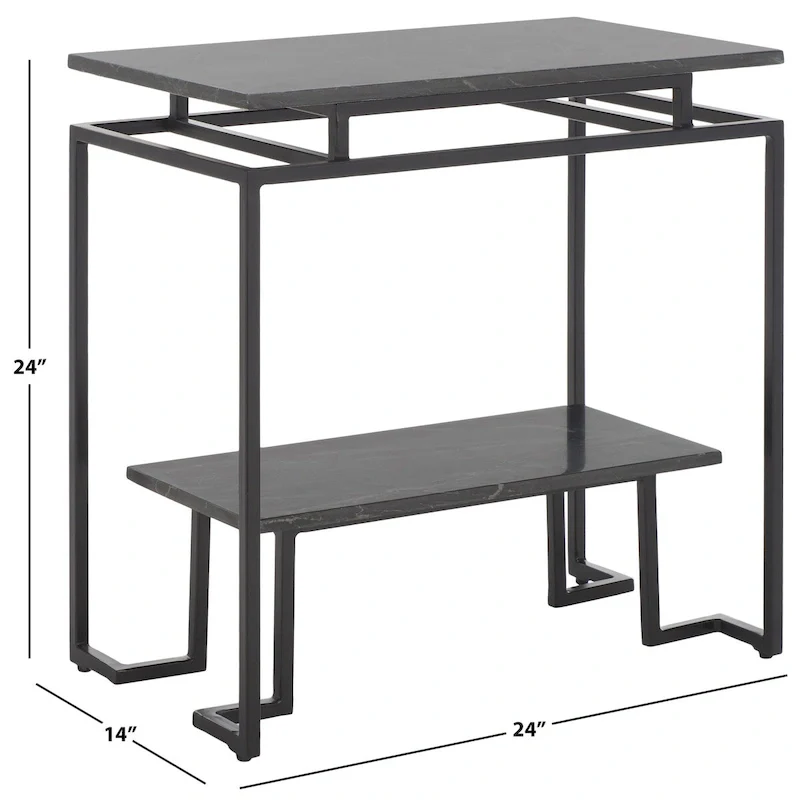 Malvina Single Shelf Rectangle Accent Table - 24 L x 14 D x 24 H - 24Wx14Dx24H