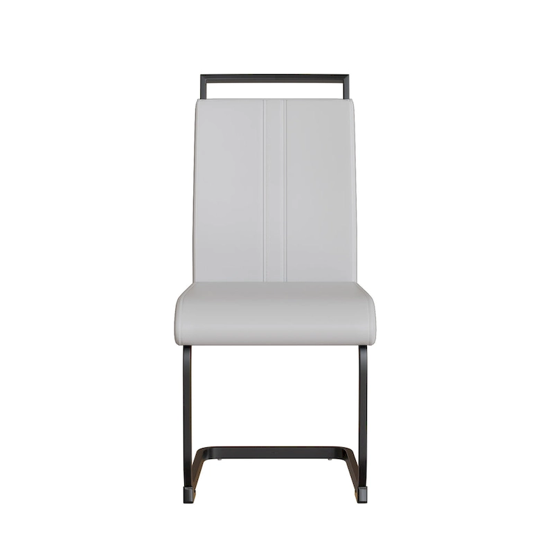 High Back Upholstered Side Chair with C-shaped Tube