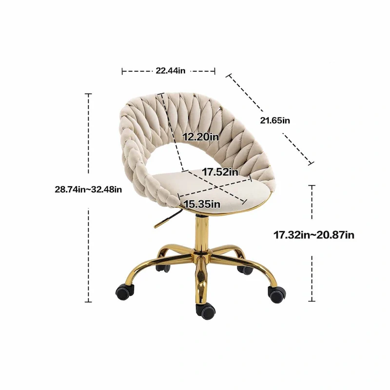 Computer Chair Office Chair Adjustable Swivel Chair Fabric Seat Home Study Chair