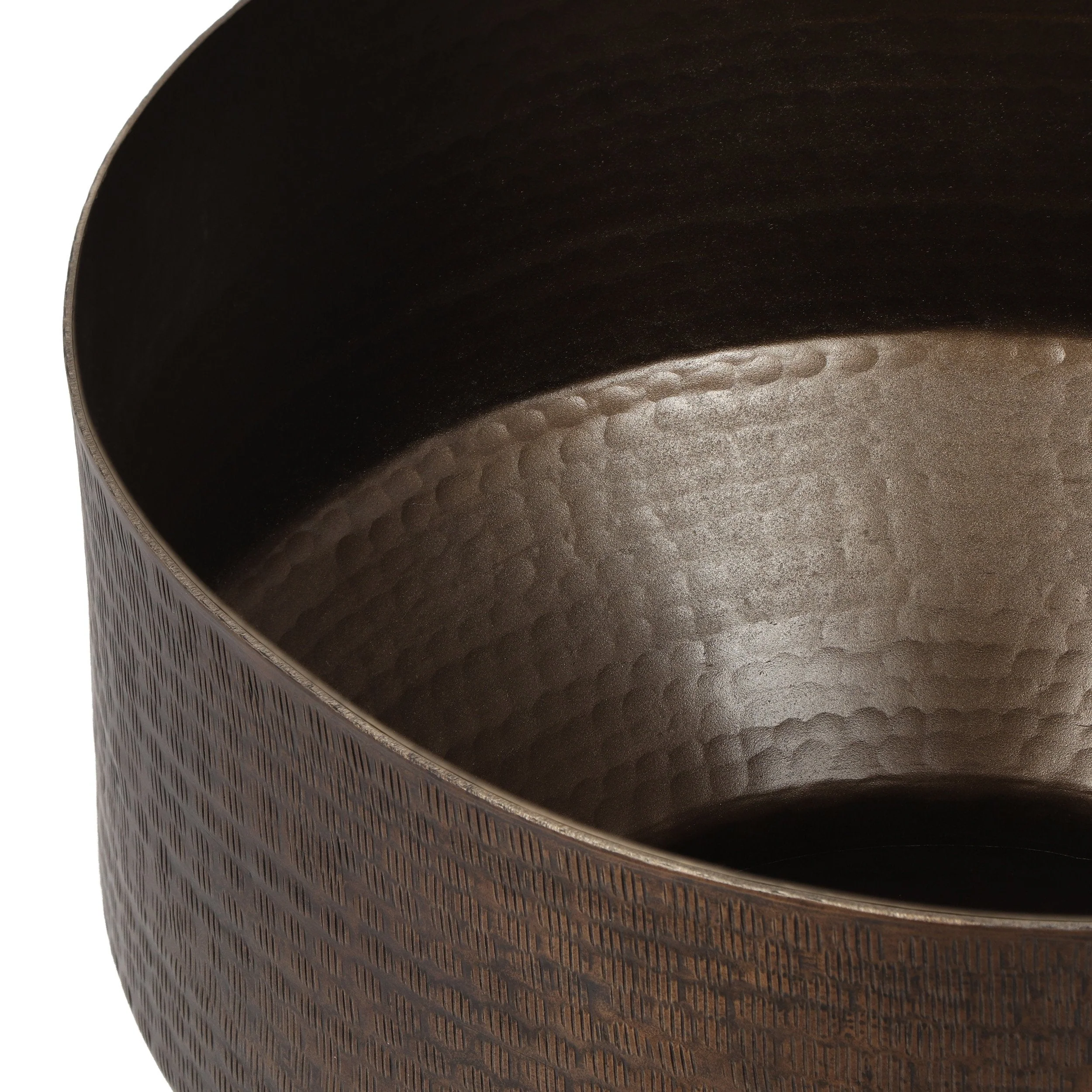 Handcrafted Aluminum Planter, Aged Brass - NH174413