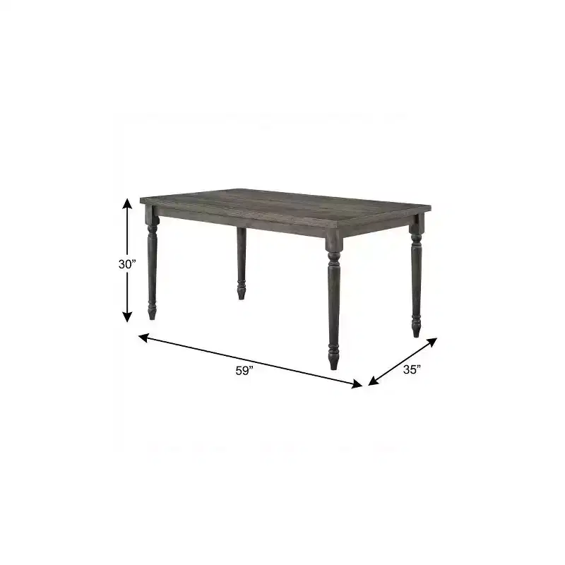 HomeRoots 59 Gray Wood Dining Table