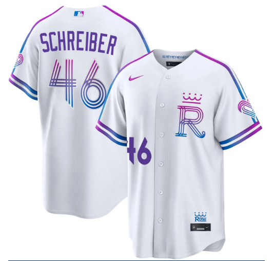 John Schreiber Kansas City Royals White 2026 City Connect Jersey