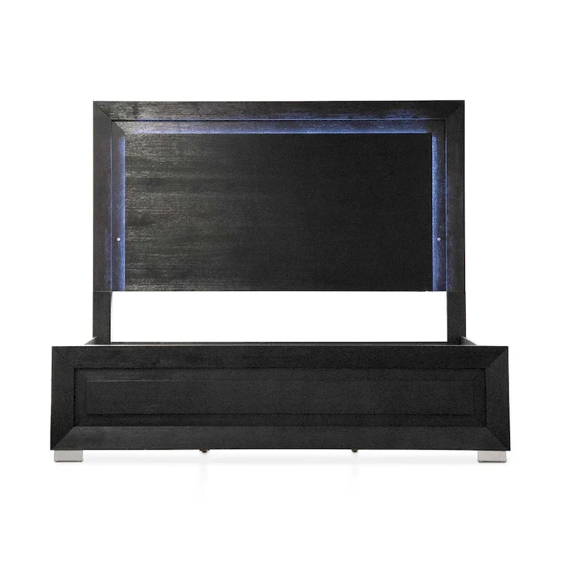 Furniture of America Alaric Modern Black Solid Wood 6-Piece King Bedroom Set Cedar-Lined Bottom Drawer