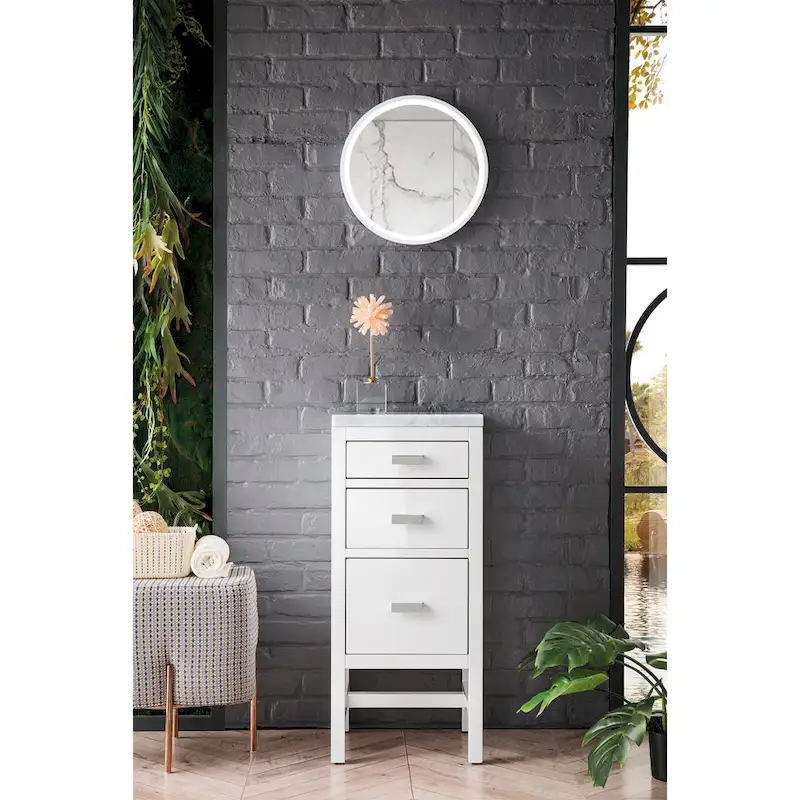 James Martin Vanities Addison 15  Base Cabinet w/ Drawers, Glossy White