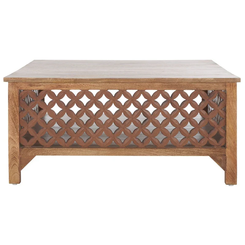 SAFAVIEH Bernardina Square Single Shelf Coffee Table - 34 L x 34 D x 16 H - 34Wx34Dx16H
