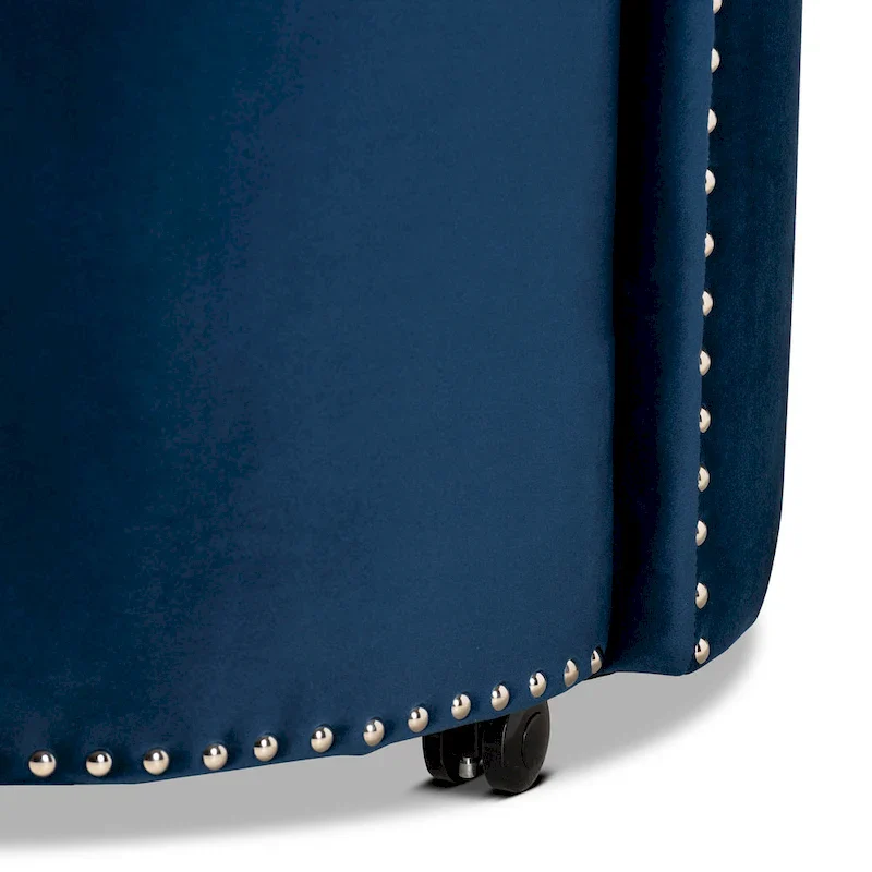 Bethel Glam and Luxe Velvet Rolling Accent Chair