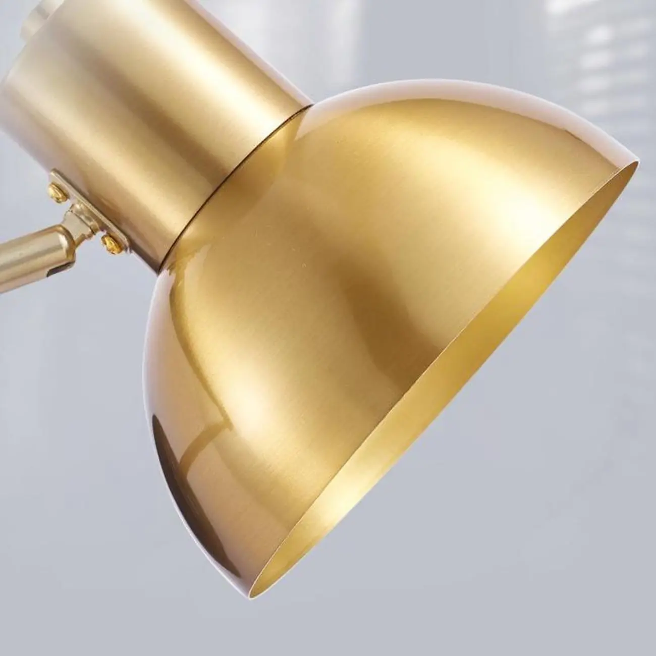 Modern Metal Hemisphere Shade Swing Arm Wall Light