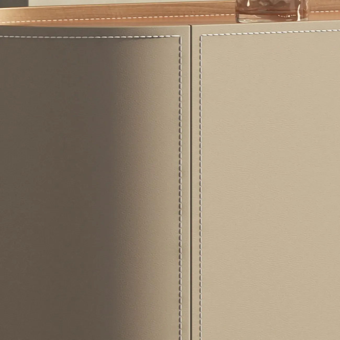 Modern Beige Stone Accent Cabinet with 4 Straight Legs