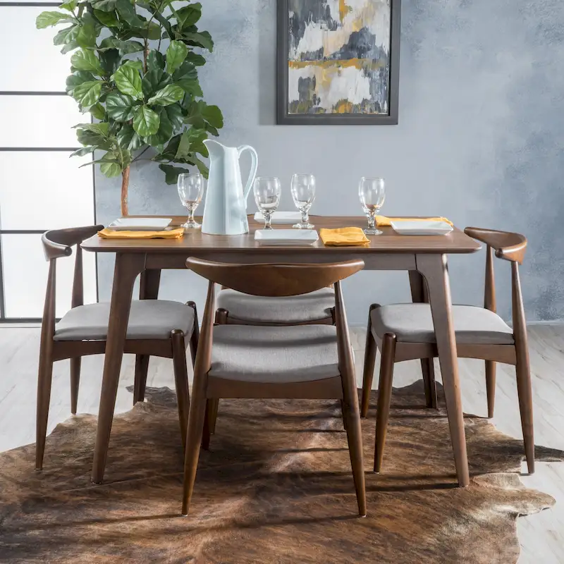 Mid-Century 5-Piece Dining Table and Chair Set