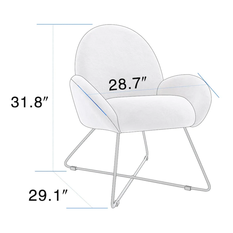 Rowen Modern Fleece Upholstered Accent Chair with Arm