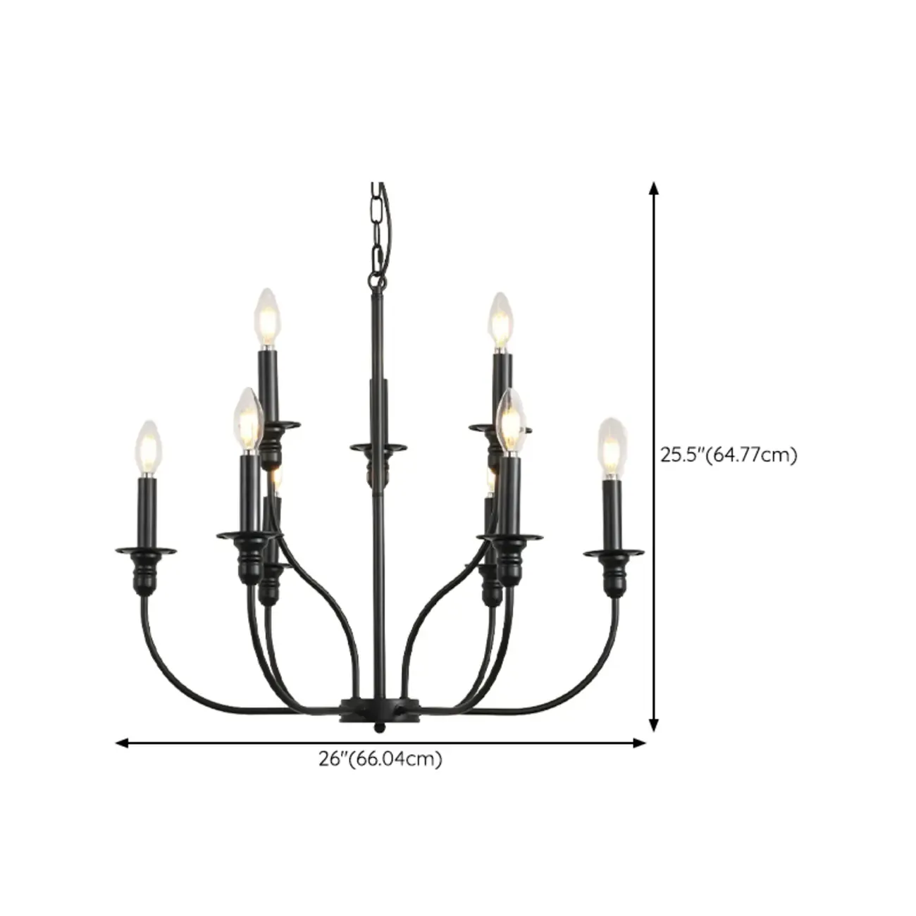 Industrial Black Chandeliers at Home with Adaptable Height