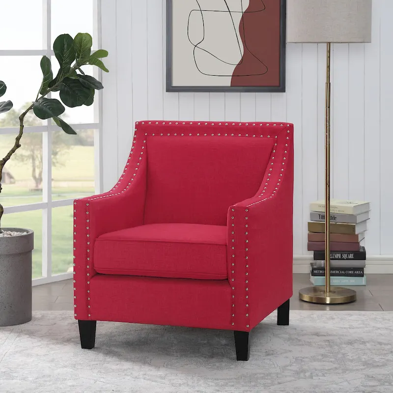 Erica Accent Armchair with Chrome Nailhead Trim