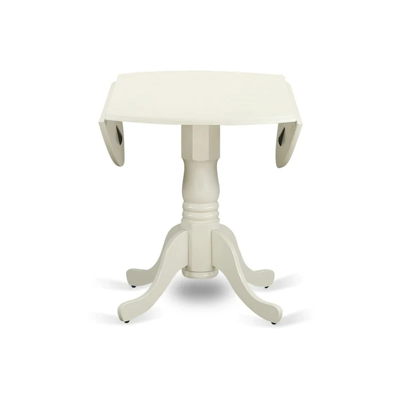 5-Piece Round Dining Table Set with Drop Leaf and 4 Chairs (Finish Options)