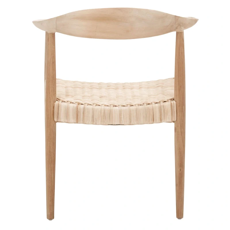 Mid-Century Rope Rattan Accent Chair - 24.8W x 18.9D x 30.7H