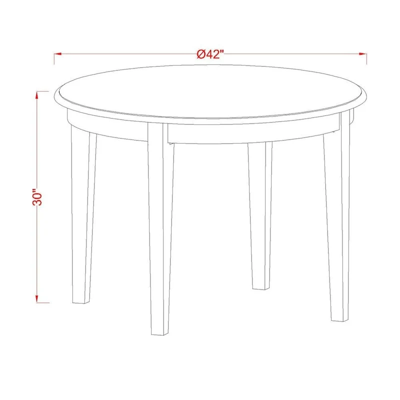 East West Furniture Kitchen Table Set- A Round Dining Table and Dining Room Chairs, Linen White (Pieces Options)