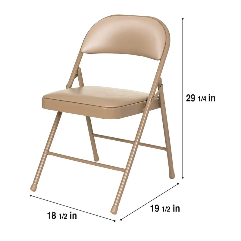 Hampden Furnishings Bernadine Basics Collection Vinyl Folding Chair, Pack of 4