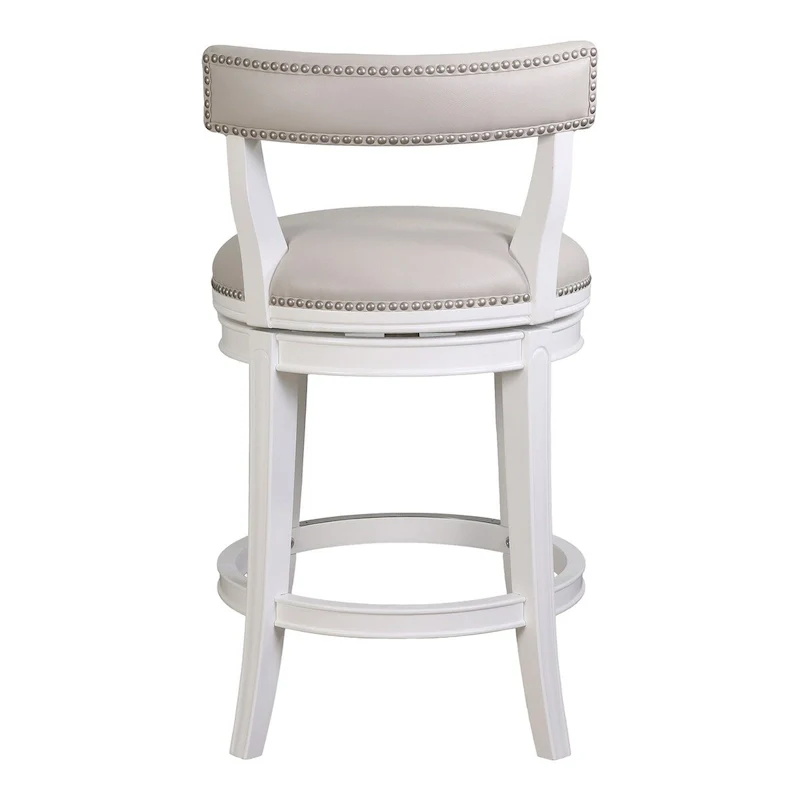Pasha Wood Swivel Bar Stool with Upholstered Seat and Back