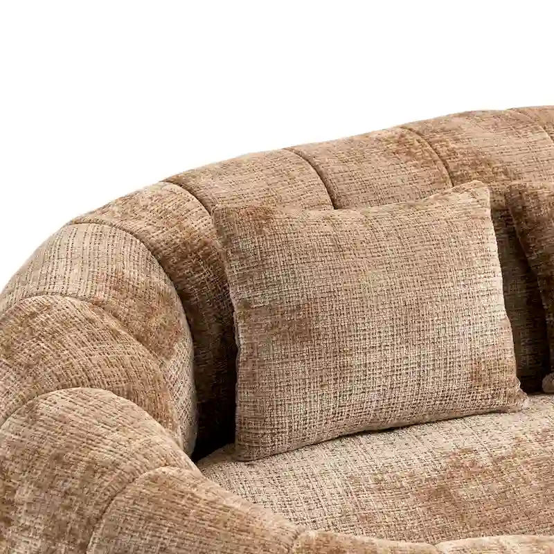 Coffee Modern 59  Chenille Loveseat Chaise Lounge Chair