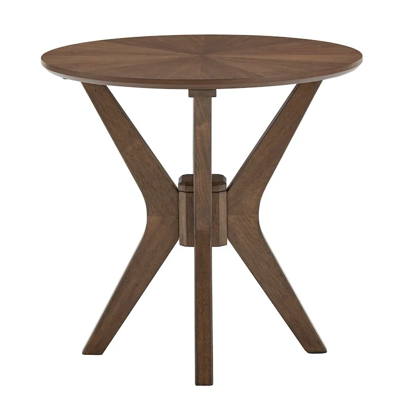Rondo Mid-Century Walnut Finish Round End Table by iNSPIRE Q Modern
