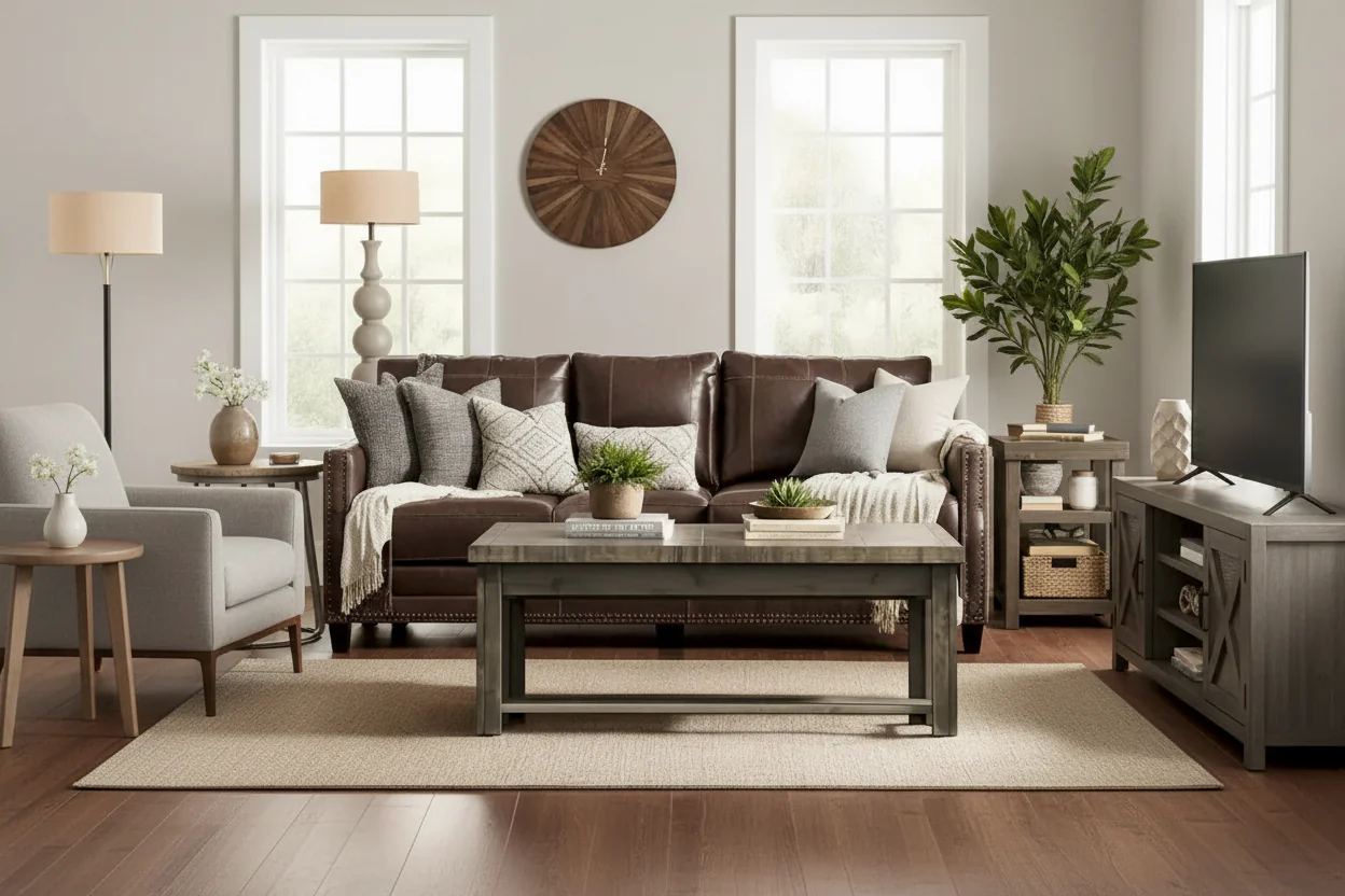 Joshua Creek 48 inch Coffee Table, No Assembly Required, Barnwood Finish