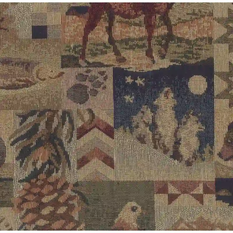 Bali 18-inch Footstool with Tapestry Cushion