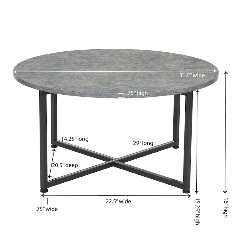 Household Essentials Round Coffee Table - 31.5