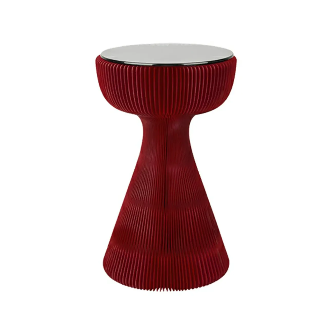 Foldable Modern Black Glass Top Round Side Table