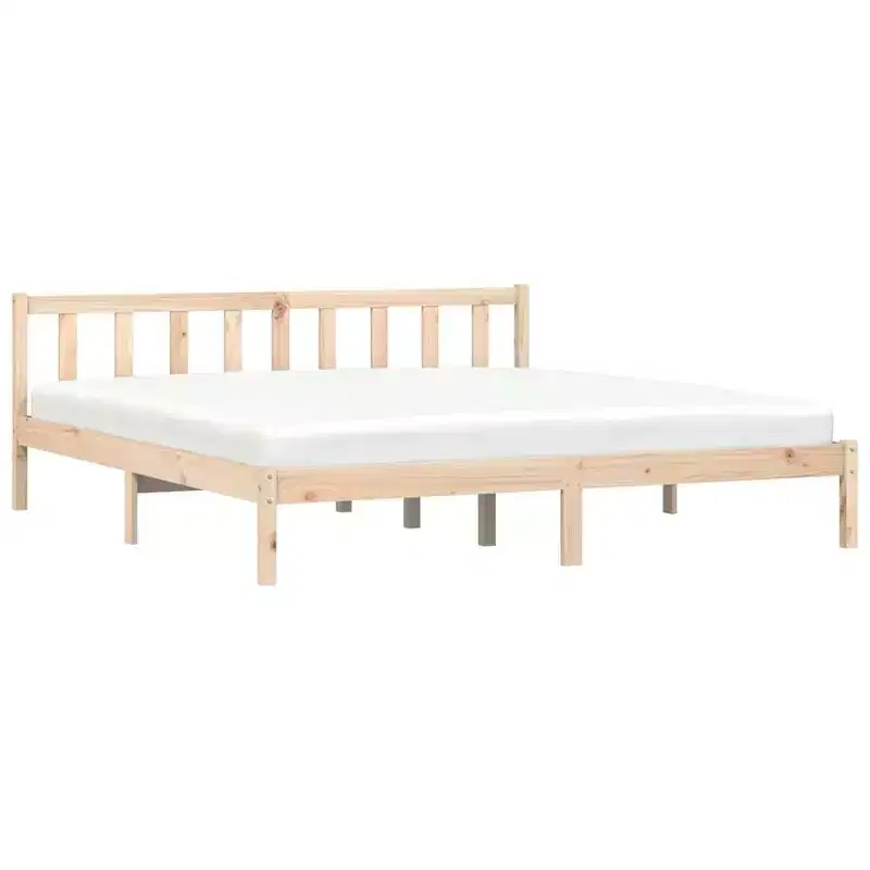 vidaXL Bed Frame Natural 53.94 x 74.80 in Solid Pine Wood