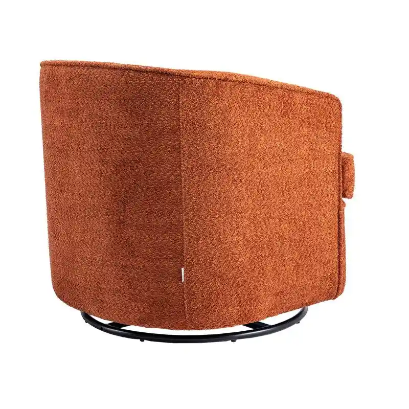 Upholstered Swivel Barrel Armchair - Single Seat