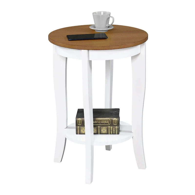 Round End Table with Shelf - Classic Design
