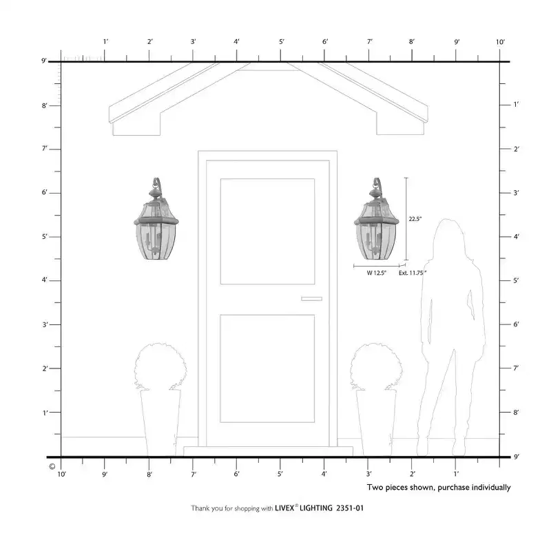 Livex Lighting Monterey 3 - Light Wall Light in Antique Brass