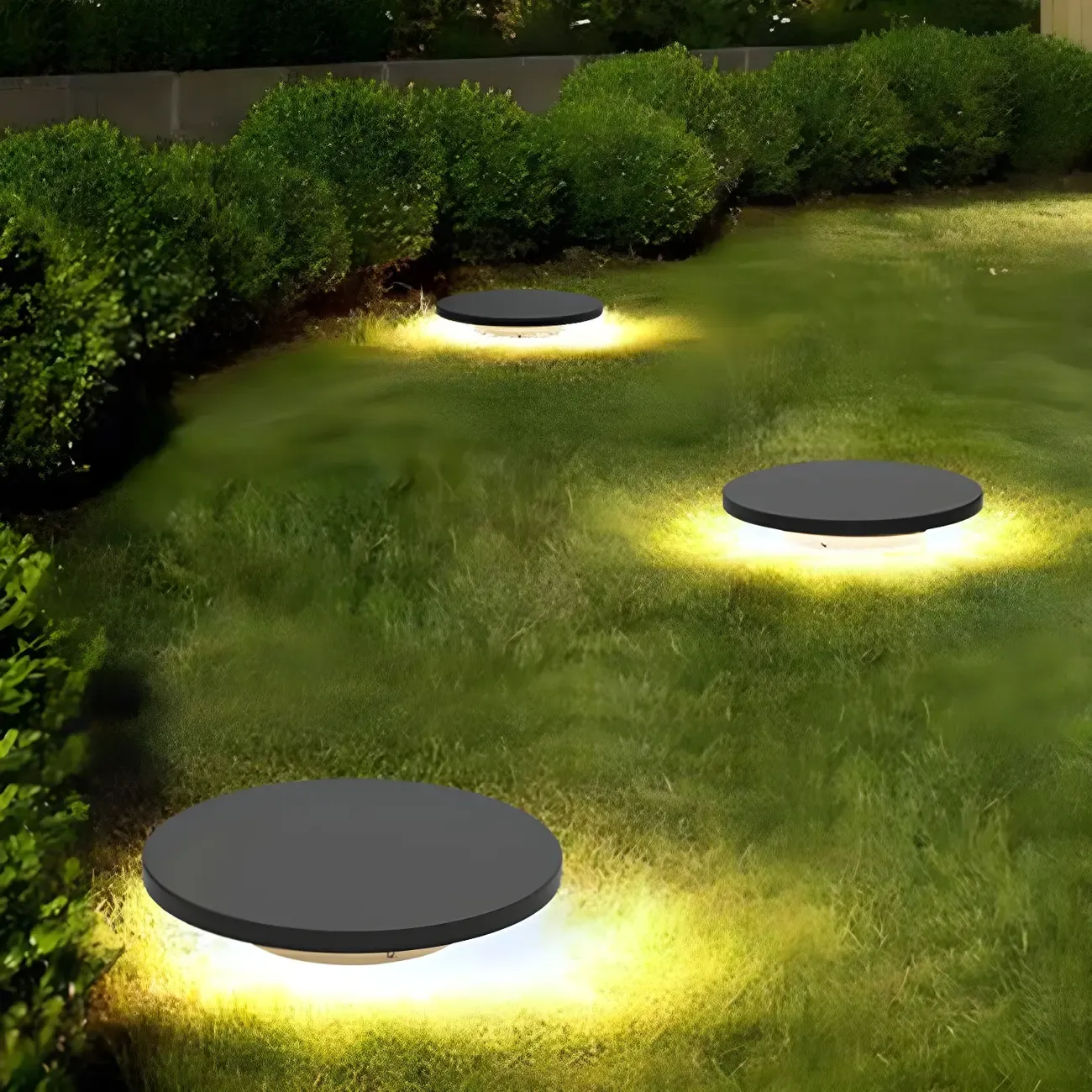 Matte Grey Disc Metal Solar Landscape Lighting