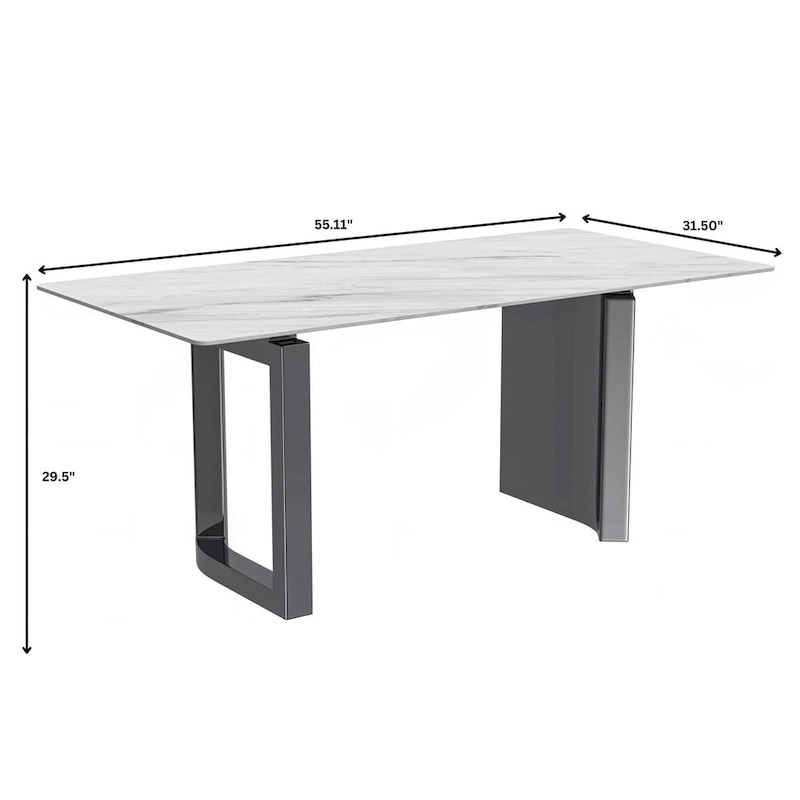 Astra Series Dining Table with Sintered Stone/Glass Top