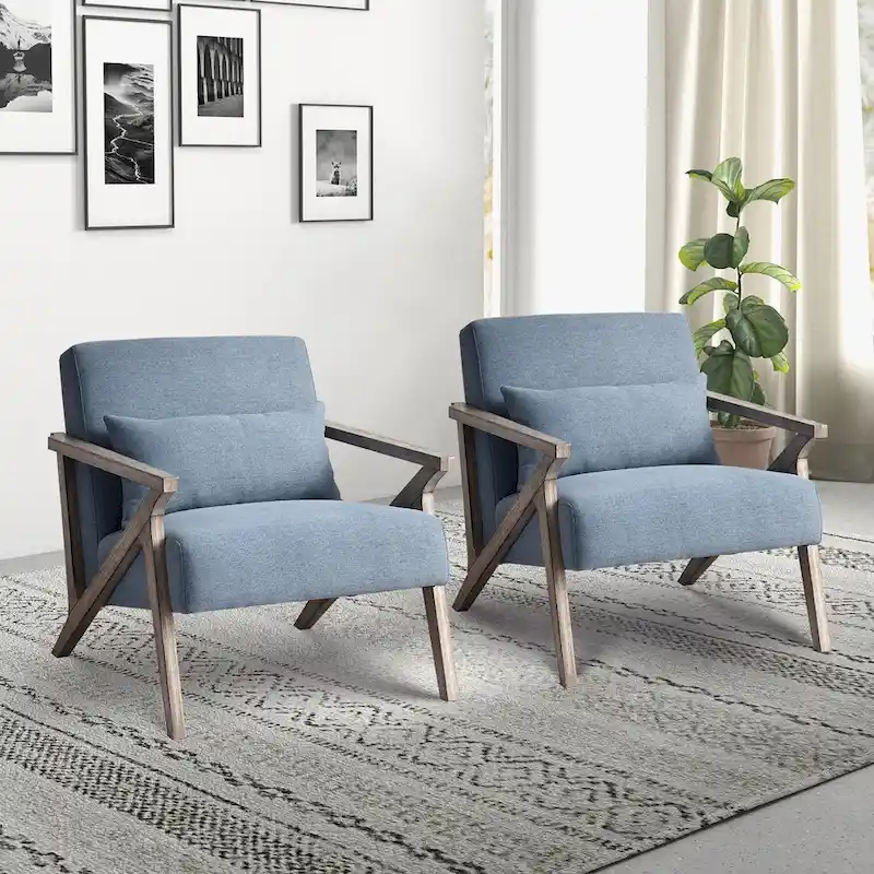 Accent Armchair Solid Hardwood Upholstered