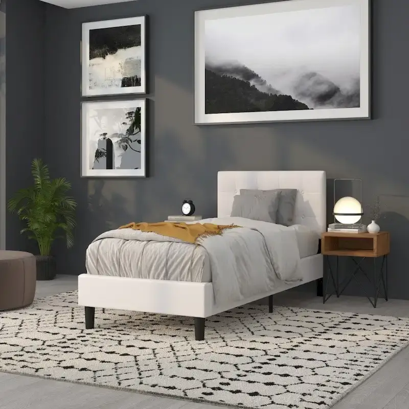 Button Tufted Upholstered Headboard