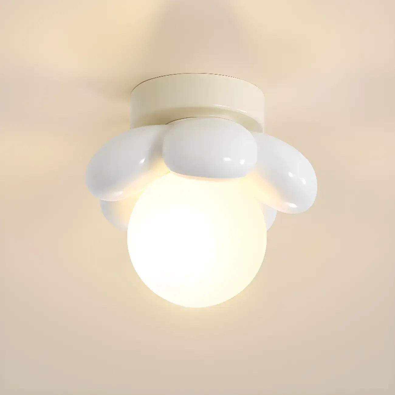 Modern Mini LED Semi-Flush Ceiling Light in Flower Shape