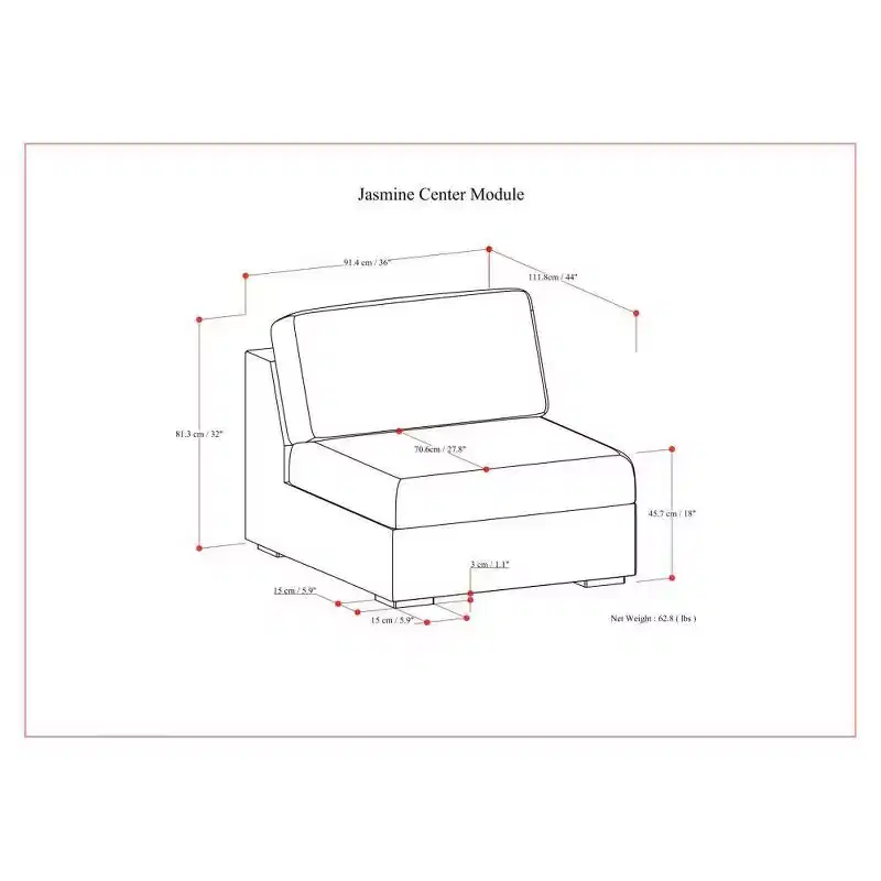 WyndenHall Marlee Center Module Cloud Gray