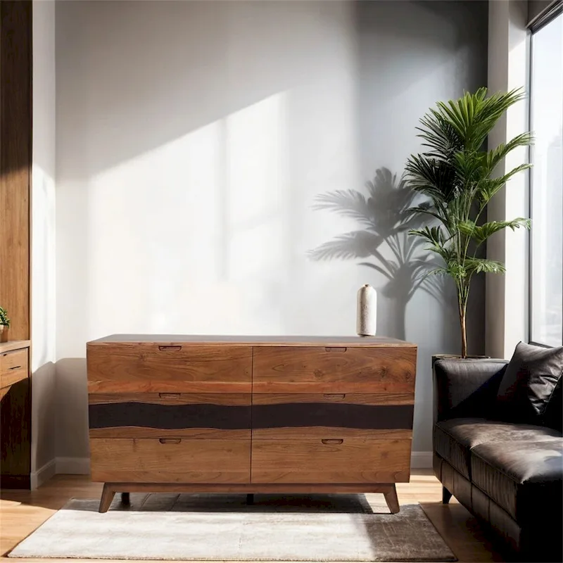 59x16.5x31 Six Drawer Sideboard,Wood Nightstands