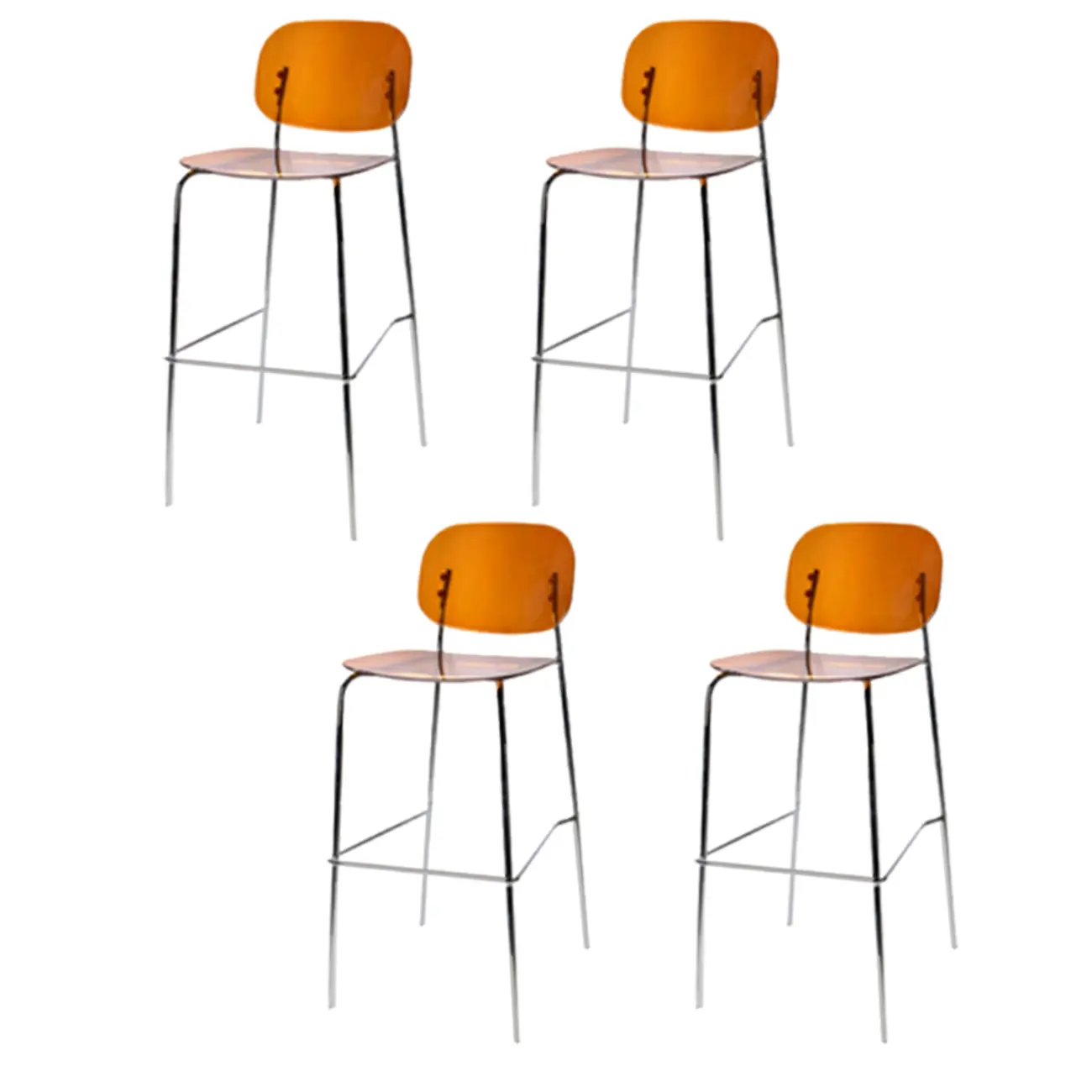 Scandinavian Square Seat Counter Height Acrylic Bar Stools