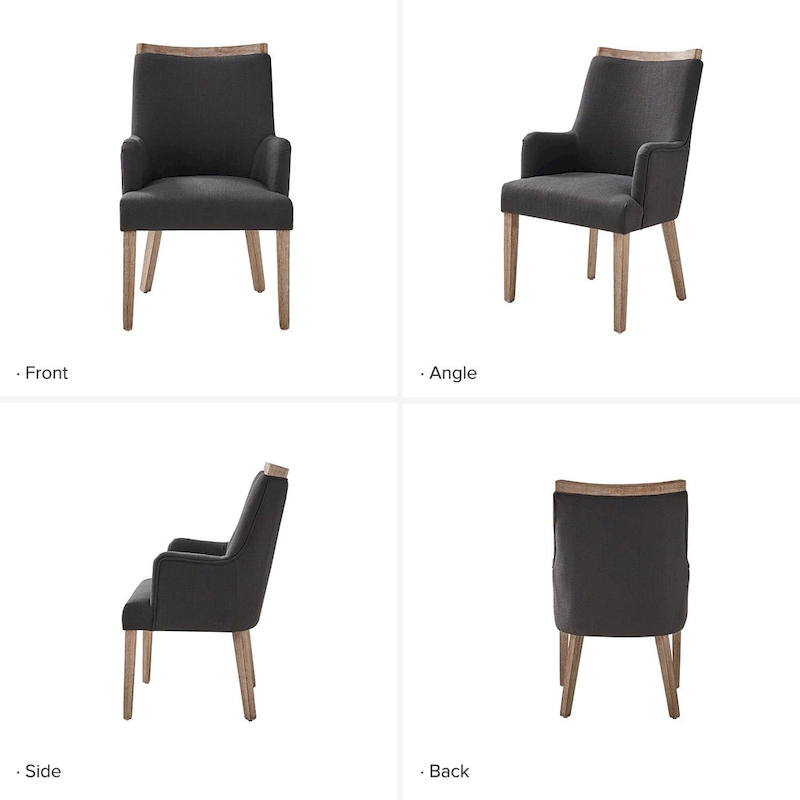 Albert Farmhouse Upholstered Solid Wood Dining Chair Set of 2 by HULALA HOME