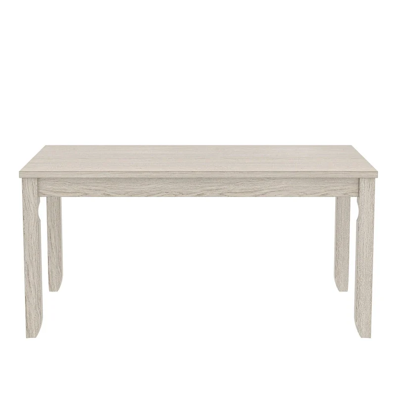 VECELO Grey Solid Wood Dining Table, Kitchen Table with Square Legs, Farmhouse Dining Table