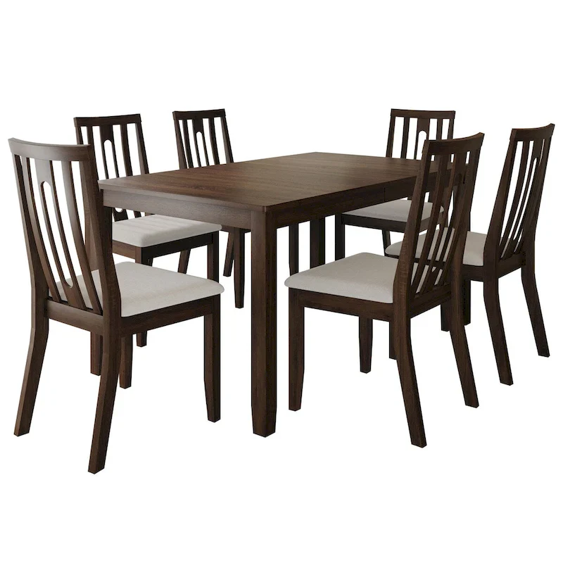Contemporary Modern 7-piece Wooden Dining Set