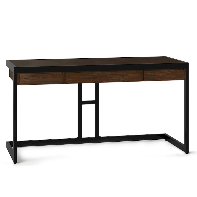 WYNDENHALL Cecilia Solid Acacia Wood Industrial Office Desk