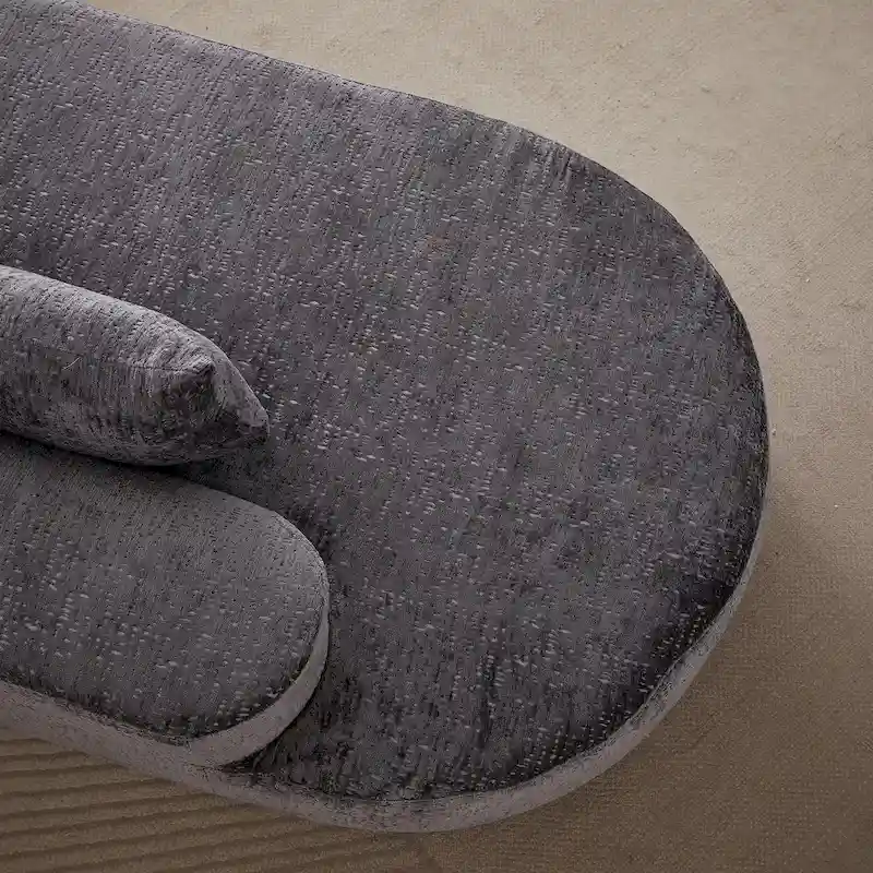 114 Chenille Cloud Sectional Sofa with Extra Deep Seating, and 4 Throw Pillows & No-Assembly Design