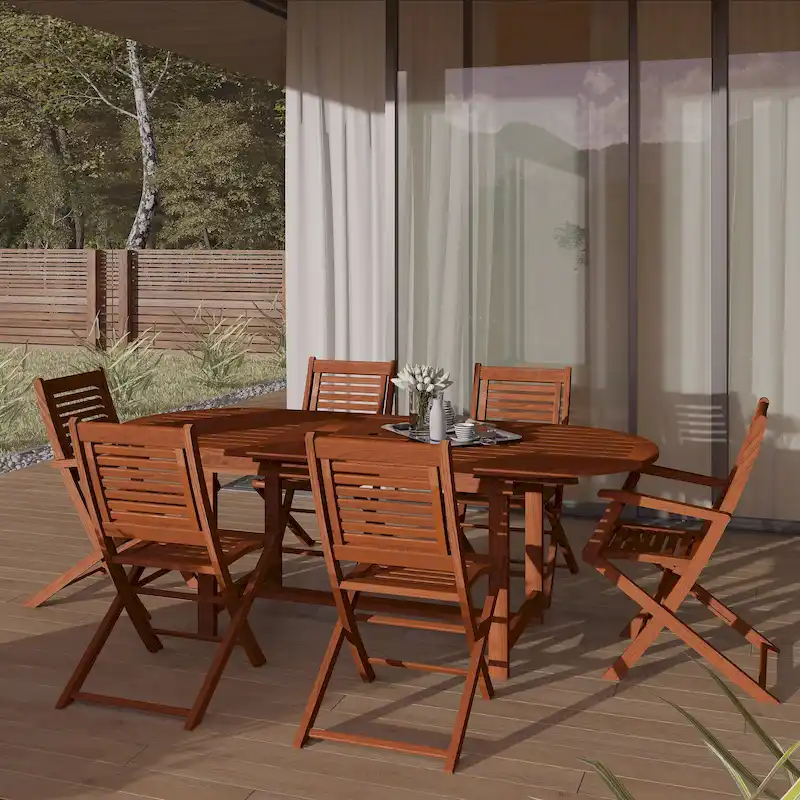 Amazonia Extendable 7-piece Patio Dining Set