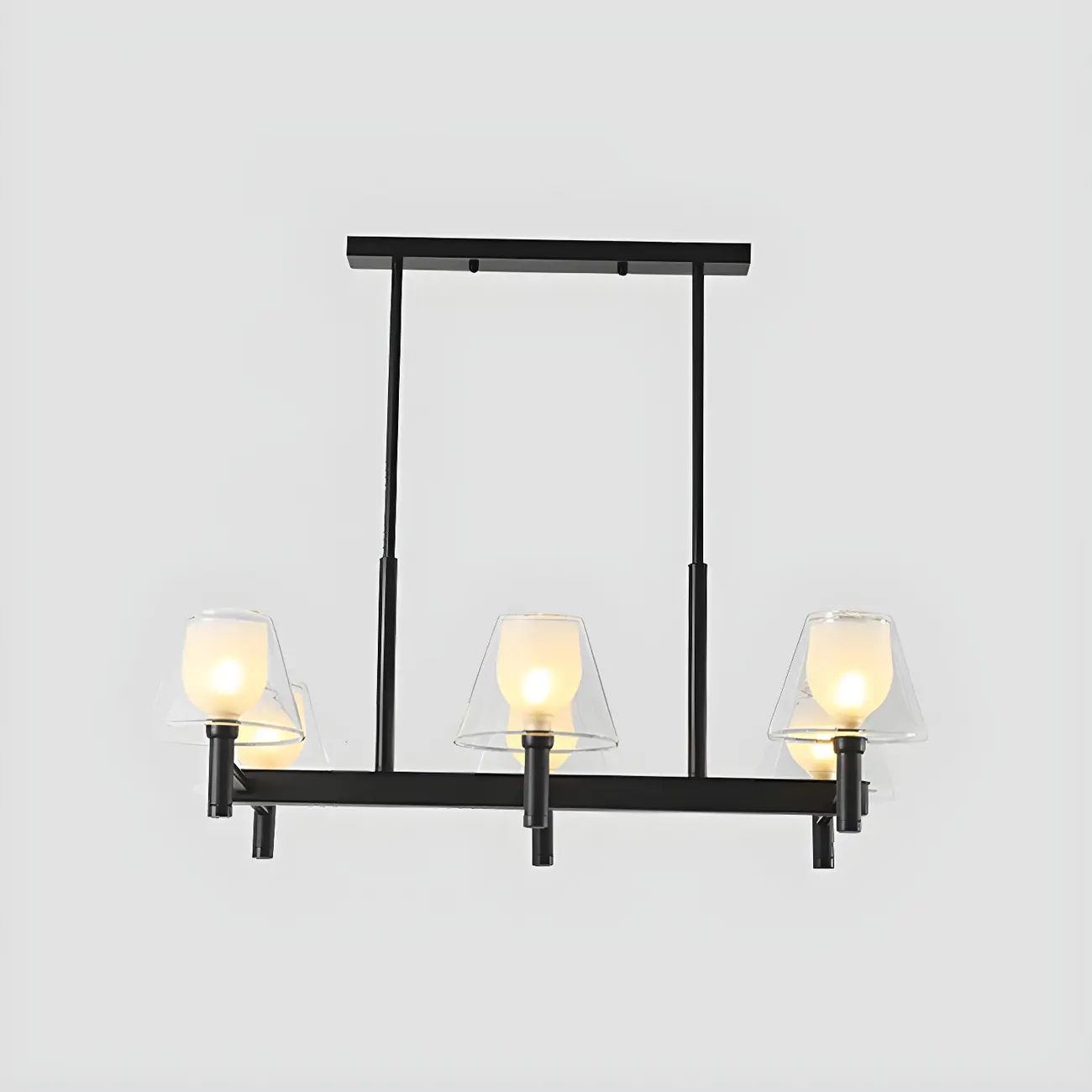 Large Cone-Shaped Modern Glass Kitchen Pendant Light